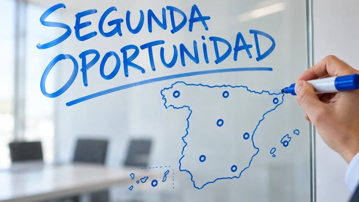 Mapa de España señalando las ciudades donde más se tramita la Ley de Segunda Oportunidad