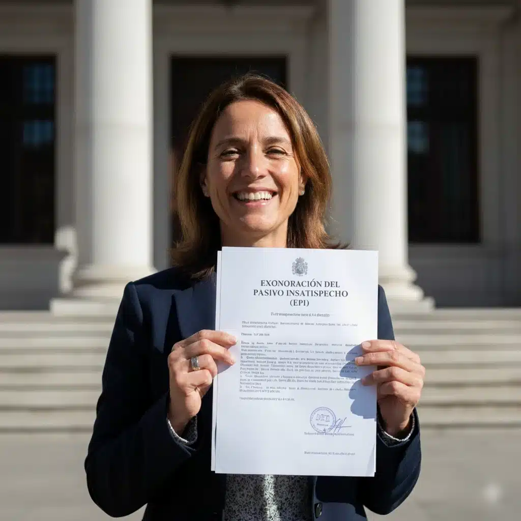 Persona sonriente al recibir la notificación judicial de can